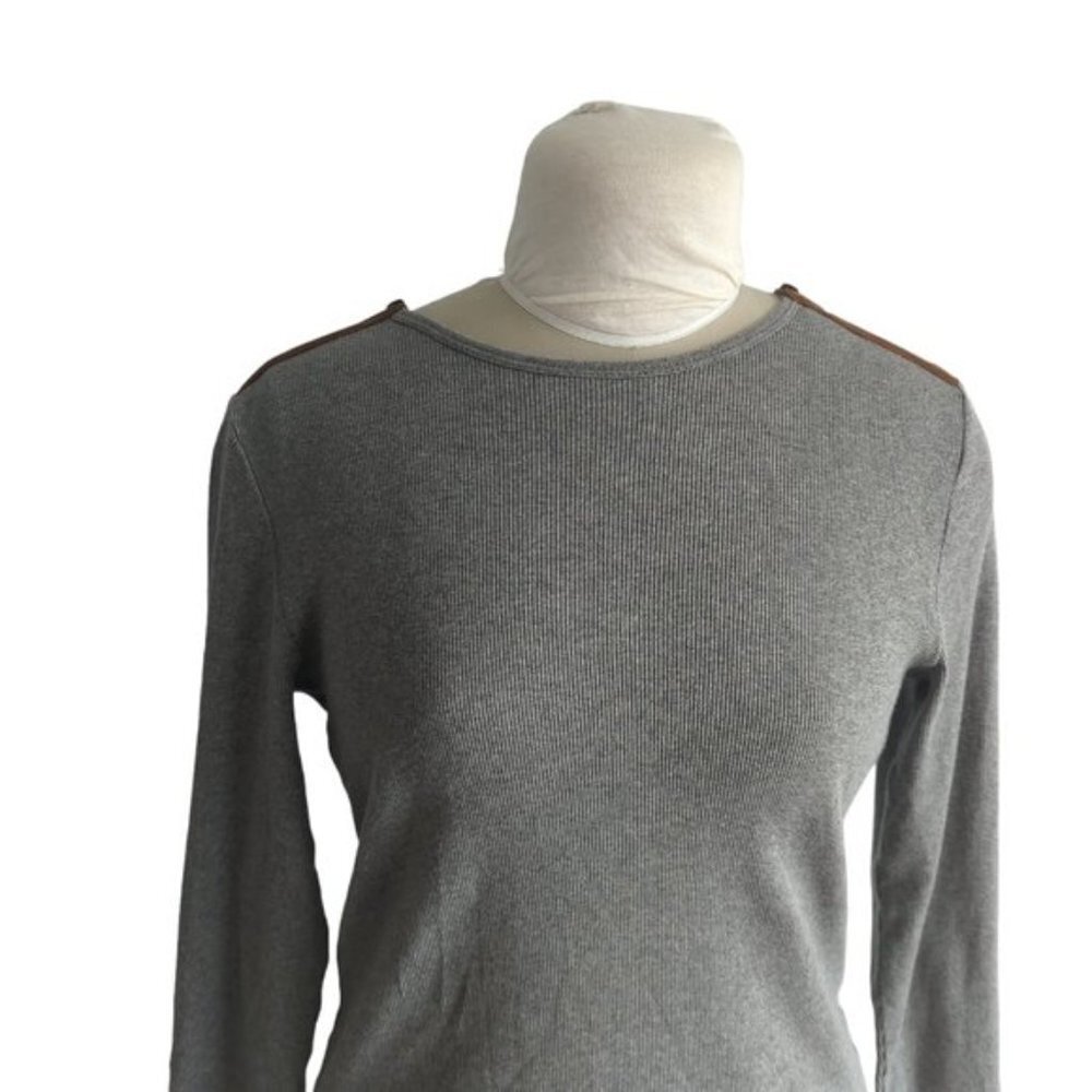 Lauren Ralph Lauren Suede Shoulder Top - Picture 4 of 5